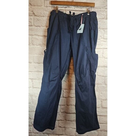 NWT Koi Classic Lindsey 701 Scrub Pants Women Size Large Color Navy 7 Pockets - Picture 1 of 10